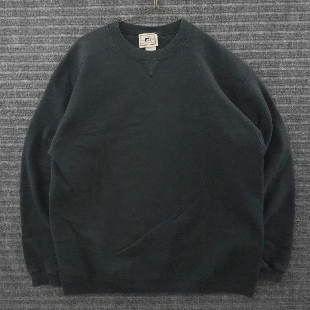Vintage 90s Lee Sweatshirt Mens XL Black Premium Cotton Crewneck Blank